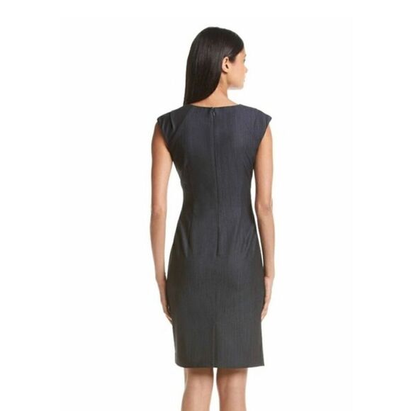 Calvin Klein Side Ruched Cap Sleeve Classic Black Mini Sheath Dress - Picture 5 of 12
